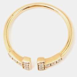 Pre Owned Tiffany & Co. Twire Diamonds 18k Yellow Gold Ring Size 50