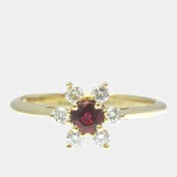 Tiffany 18K Yellow Gold and Diamond Buttercup Ring EU 52