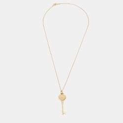 Pre Owned Tiffany & Co Return to Tiffany Heart Key 18k Rose Gold Pendant Necklace