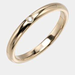 Pre Owned Tiffany & Co. 18K Yellow Gold and Diamond Elsa Peretti Band Ring EU 57