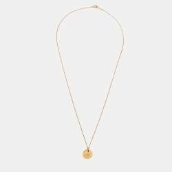 Pre Owned Tiffany & Co. Letter S Round 18k Yellow Gold Necklace