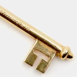 Pre Owned Tiffany & Co. Crown Key Diamond 18k Two Tone Gold Pendant Necklace