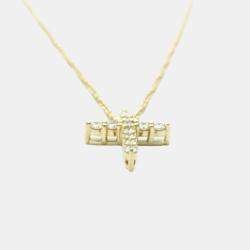 Pre Owned TIFFANY & CO. 18K Diamond Cross Pendant Necklace