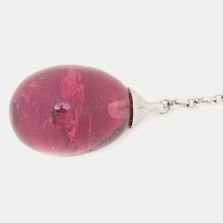 Pre Owned Tiffany & Co. Rainbow Lavalier Tourmaline 18k White Gold Necklace