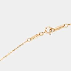 Pre Owned Tiffany & Co. Elsa Peretti Open Heart Diamond 18k Rose Gold Pendant Necklace