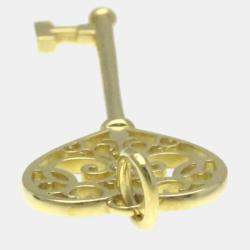 Tiffany & Co. 18K Yellow Gold and Diamond Heart Key Pendant 