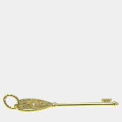 Tiffany & Co. 18K Yellow Gold and Diamond Heart Key Pendant 