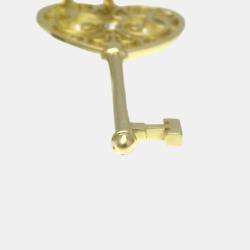 Tiffany & Co. 18K Yellow Gold and Diamond Heart Key Pendant 