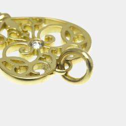 Tiffany & Co. 18K Yellow Gold and Diamond Heart Key Pendant 