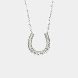 Pre Owned Tiffany & Co. Platinum and Diamond Horseshoe Pendant Necklace