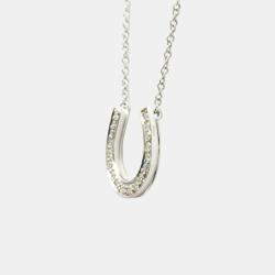 Pre Owned Tiffany & Co. Platinum and Diamond Horseshoe Pendant Necklace