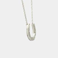 Pre Owned Tiffany & Co. Platinum and Diamond Horseshoe Pendant Necklace