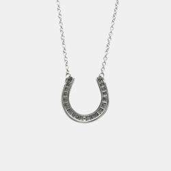 Pre Owned Tiffany & Co. Platinum and Diamond Horseshoe Pendant Necklace