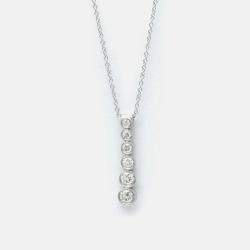 Pre Owned Tiffany & Co. Platinum and Diamond Jazz Drop Pendant Necklace