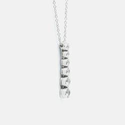 Pre Owned Tiffany & Co. Platinum and Diamond Jazz Drop Pendant Necklace