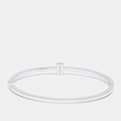 Pre Owned Tiffany & Co. Tiffany T Diamond Hinged 18k White Gold Bracelet