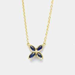 Tiffany & Co. 18K Yellow Gold Sapphire Victoria Pendant Necklace