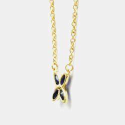 Tiffany & Co. 18K Yellow Gold Sapphire Victoria Pendant Necklace