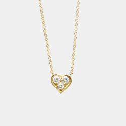Tiffany & Co. 18K Rose Gold and Diamond Heart Pendant Necklace