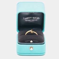 Pre Owned Tiffany & Co. Tiffany T  T1 Diamonds 18k Yellow Gold  Ring Size 52