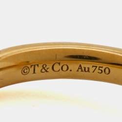 Pre Owned Tiffany & Co. Tiffany T  T1 Diamonds 18k Yellow Gold  Ring Size 52