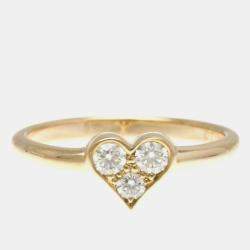 Tiffany & Co. 18K Rose Gold and Diamond Heart Cocktail Ring EU 52
