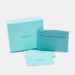 Pre Owned Tiffany & Co. Blue Leather Card Holder