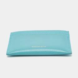 Pre Owned Tiffany & Co. Blue Leather Card Holder