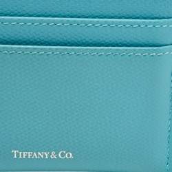 Pre Owned Tiffany & Co. Blue Leather Card Holder
