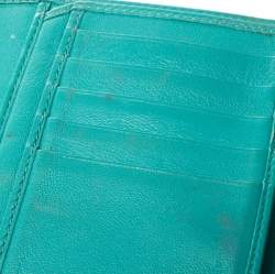 Pre Owned Tiffany & Co. Blue Leather Tri- Fold French Wallet
