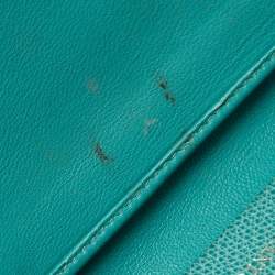Pre Owned Tiffany & Co. Blue Leather Tri- Fold French Wallet
