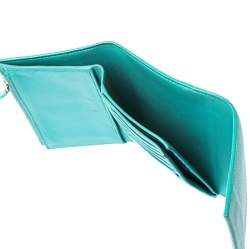 Pre Owned Tiffany & Co. Blue Leather Tri- Fold French Wallet