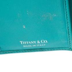 Pre Owned Tiffany & Co. Blue Leather Tri- Fold French Wallet