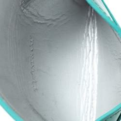 Pre Owned Tiffany & Co Light Green Patent Leather Business Card Holder