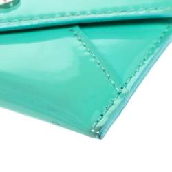 Pre Owned Tiffany & Co Light Green Patent Leather Business Card Holder