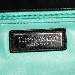 Pre Owned Tiffany & Co. Black Quilted Leather Studded Chain Clutch