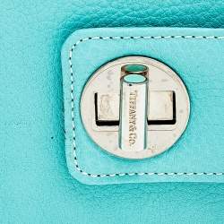 Pre Owned Tiffany & Co. Turquoise Leather Turnlock Wallet