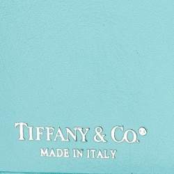 Pre Owned Tiffany & Co. Turquoise Leather Turnlock Wallet