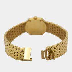 Tiffany & Co. White 18k Yellow Gold Mark Coupe Quartz Women's Wristwatch 21 mm