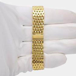 Tiffany & Co. White 18k Yellow Gold Mark Coupe Quartz Women's Wristwatch 21 mm
