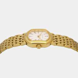 Tiffany & Co. White 18k Yellow Gold Mark Coupe Quartz Women's Wristwatch 21 mm
