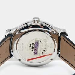 Tiffany & Co. Grey Sterling Silver Embossed Leather Atlas Women's Wristwatch 37 mm