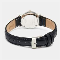 Tiffany & Co. Grey Sterling Silver Embossed Leather Atlas Women's Wristwatch 25 mm