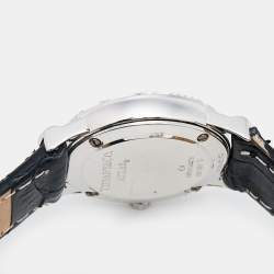 Tiffany & Co. Grey Sterling Silver Embossed Leather Atlas Women's Wristwatch 25 mm