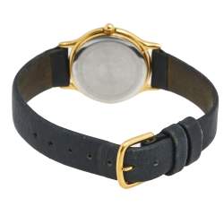 Pre Owned Tiffany & Co White Gold Plated Stainless Steel Leather Portfolio Women's Wristwatch 24 mm 