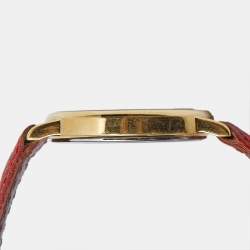 Tissot White Dial Yellow Gold Plated Leather Vintage Moon Phase Annual Calendar C295 Women's Wristwatch 33 mm