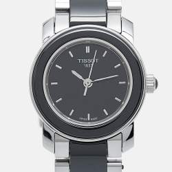 Tissot Black Ceramic Stainless Steel T-Trend T064.210.22.051.00 Women's Wristwatch 28 mm