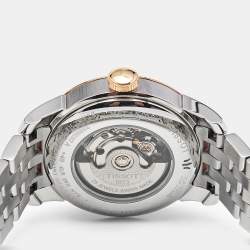 Pre Owned Tissot Silver Dial Diamond Two-Tone Stainless Steel T-Classic Le Locle Mechanique T0062072203600 Women's Wristwatch 29 mm