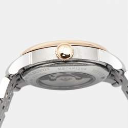 Pre Owned Tissot Silver Dial Diamond Two-Tone Stainless Steel T-Classic Le Locle Mechanique T0062072203600 Women's Wristwatch 29 mm