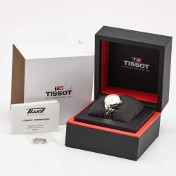 Pre Owned Tissot Silver Dial Diamond Two-Tone Stainless Steel T-Classic Le Locle Mechanique T0062072203600 Women's Wristwatch 29 mm